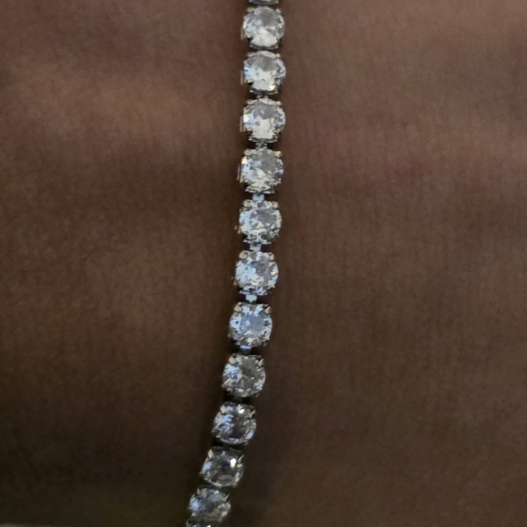 22kwgp Dubai Jewelry Elegant Silver Tennis Bracelet